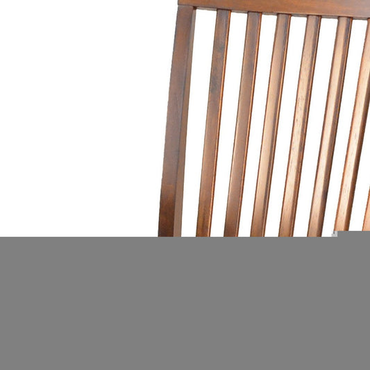 Chestnut Wood Slat Back Dining Side Chair