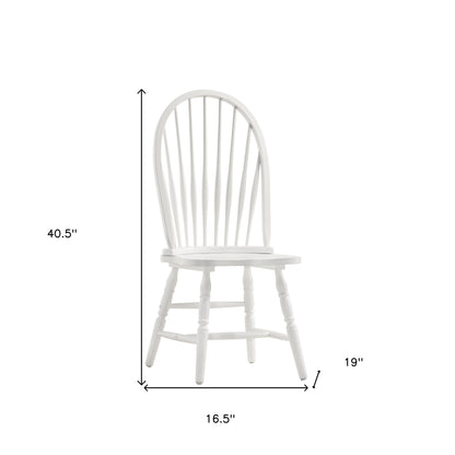 White Wood Windsor Back Dining Side Chair