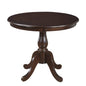 36" Espresso Rounded Solid Manufactured Wood And Solid Wood Pedestal Base Dining Table