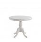 36" White Rounded Solid Manufactured Wood And Solid Wood Pedestal Base Dining Table