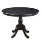 42" Black Rounded Solid Manufactured Wood And Solid Wood Pedestal Base Dining Table