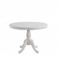 42" White Rounded Solid Manufactured Wood And Solid Wood Pedestal Base Dining Table