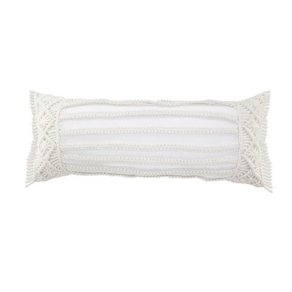 24" X 24" White Zippered Tropical Indoor Outdoor Throw Pillow