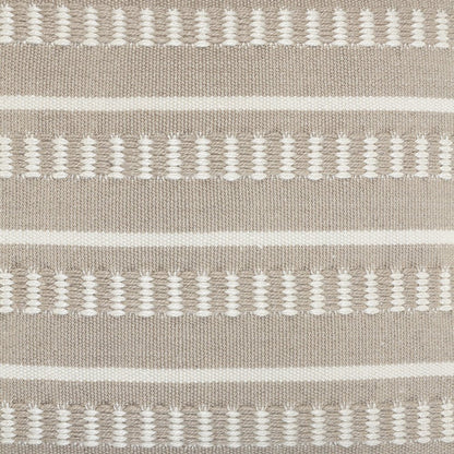 20" Blue and White Striped Indoor Outdoor Throw Pillow With Fringe