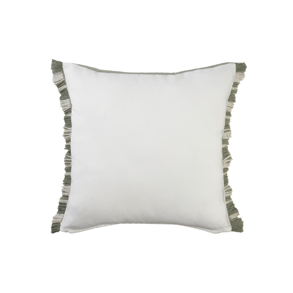 24" X 24" Green Zippered Coastal Indoor Outdoor Throw Pillow