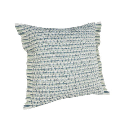 24" X 24" Blue Zippered Coastal Indoor Outdoor Throw Pillow