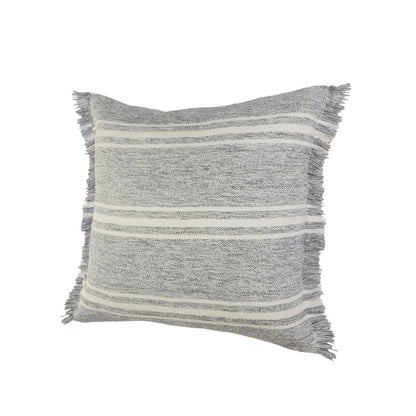 24" X 24" Gray Zippered Geometric Indoor Outdoor Throw Pillow