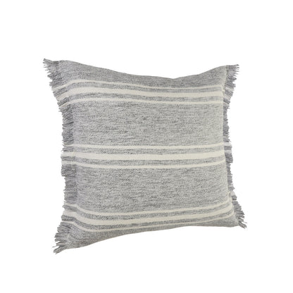 24" X 24" Gray Zippered Geometric Indoor Outdoor Throw Pillow