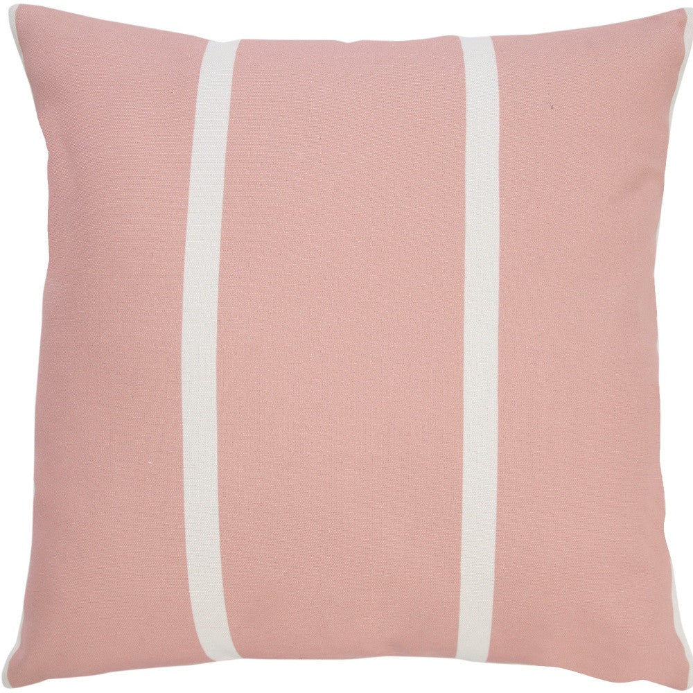 20" X 20" Pink Zippered Geometric Indoor Outdoor Throw Pillow