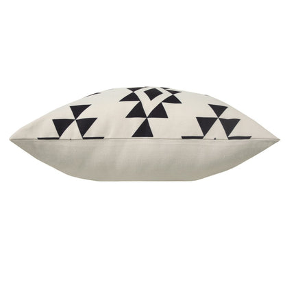 20" X 20" Black Zippered Southwestern Indoor Outdoor Throw Pillow