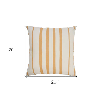 20" X 20" Yellow Zippered Geometric Indoor Outdoor Throw Pillow