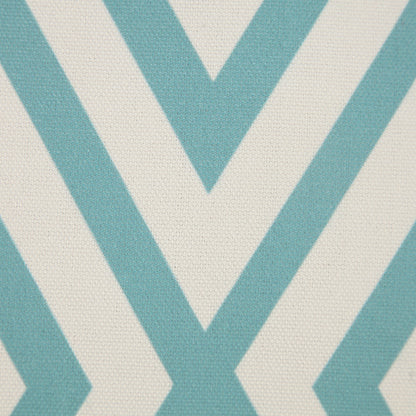 20" Aqua and White Geometric Indoor Outdoor Throw Pillow