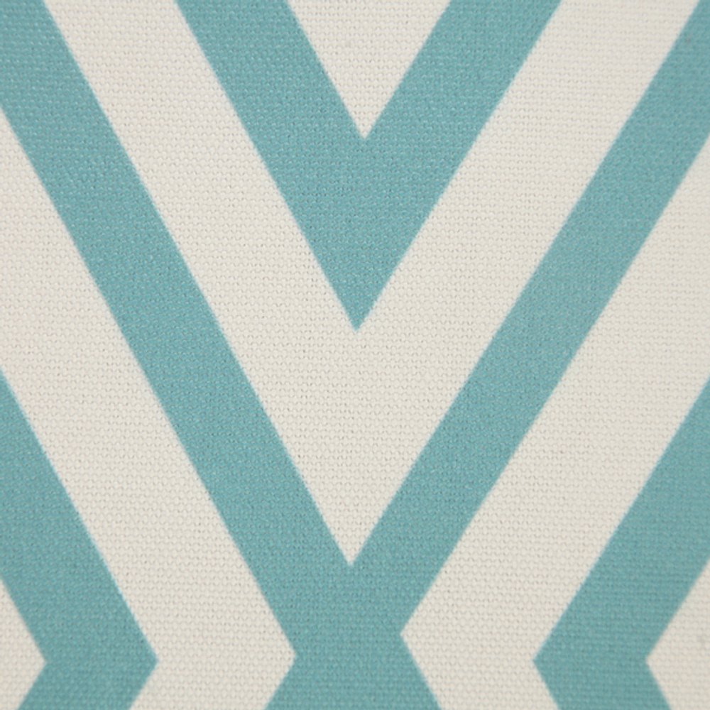 20" Aqua and White Geometric Indoor Outdoor Throw Pillow