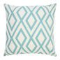 20" Aqua and White Geometric Indoor Outdoor Throw Pillow