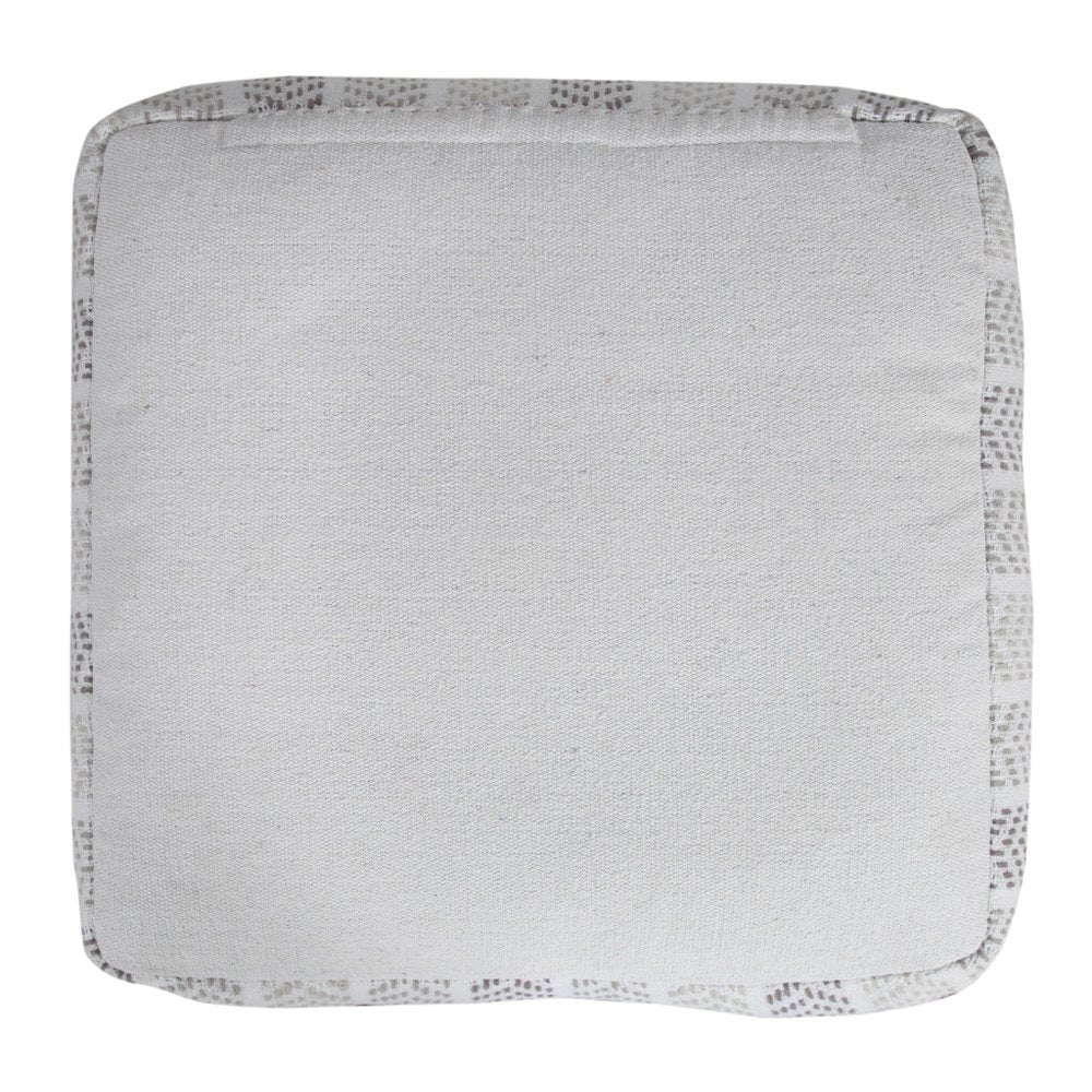 18" Gray And White Cotton Chevron Pouf Ottoman