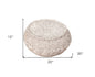 20" Beige Cotton Geometric Round Pouf Ottoman