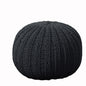 20" Gray Cotton Round Pouf Ottoman