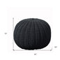 20" Gray Cotton Round Pouf Ottoman
