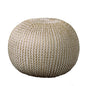 20" Gold Cotton Round Pouf Ottoman