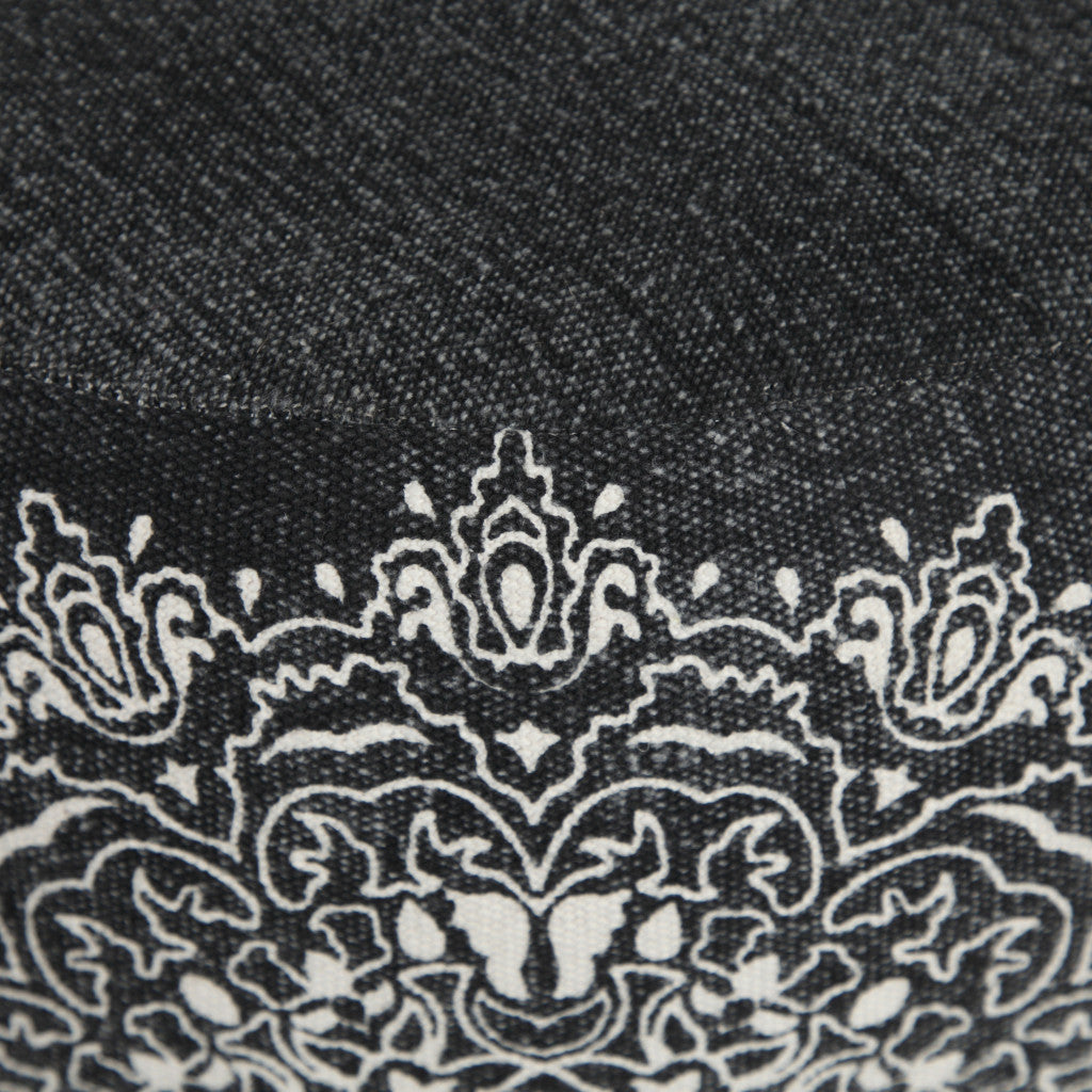 18" Black 100% Cotton Ottoman