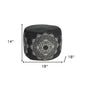18" Black Cotton Medallion Cylinder Pouf Ottoman