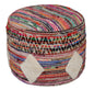 18" Rainbow Cylinder Geometric Pouf Ottoman