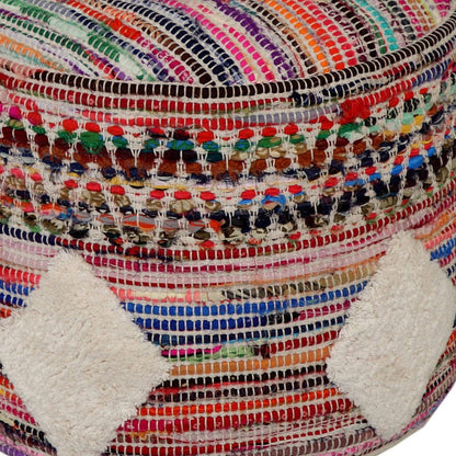 18" Rainbow Geometric Cylinder Pouf Ottoman