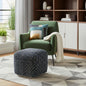 16" Black Upholstery Geometric Pouf Ottoman