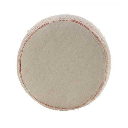 18" Pink Fabric Cylinder Striped Pouf Ottoman