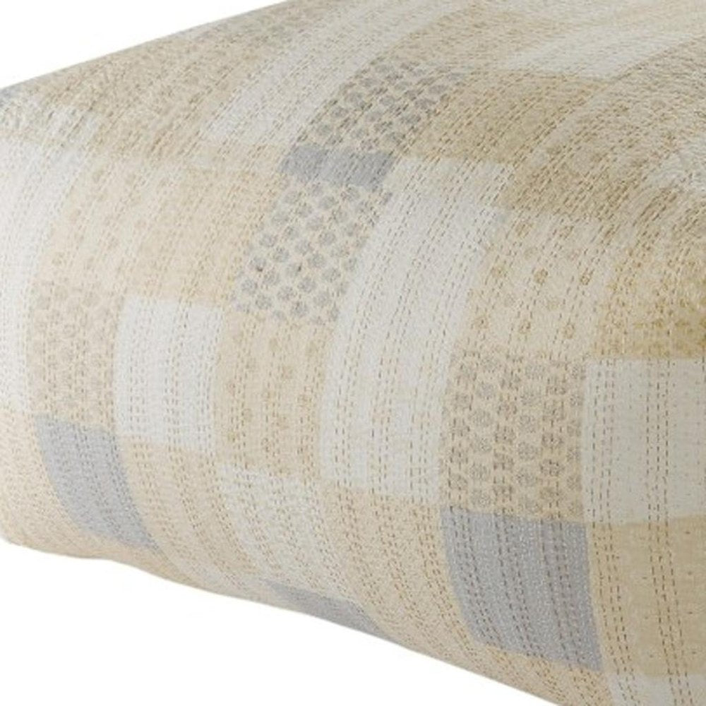 24" Red Patchwork Pouf Ottoman