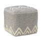 16" Gray Fabric Pouf Ottoman