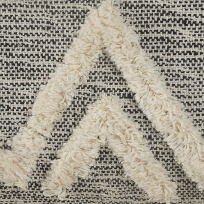 16" Gray Fabric Pouf Ottoman