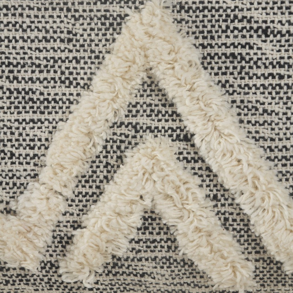 16" Gray Fabric Pouf Ottoman