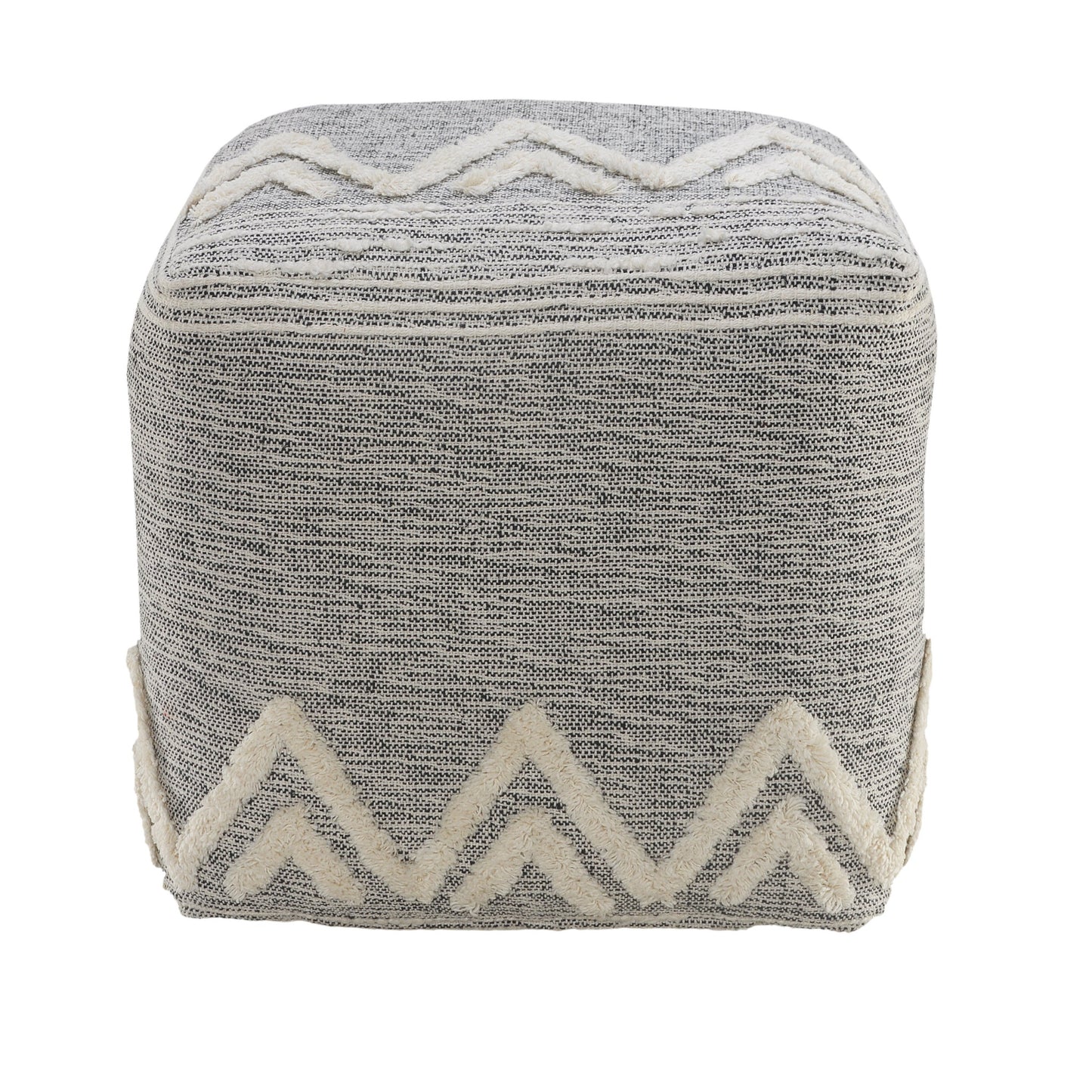 16" Gray Polyester Ottoman