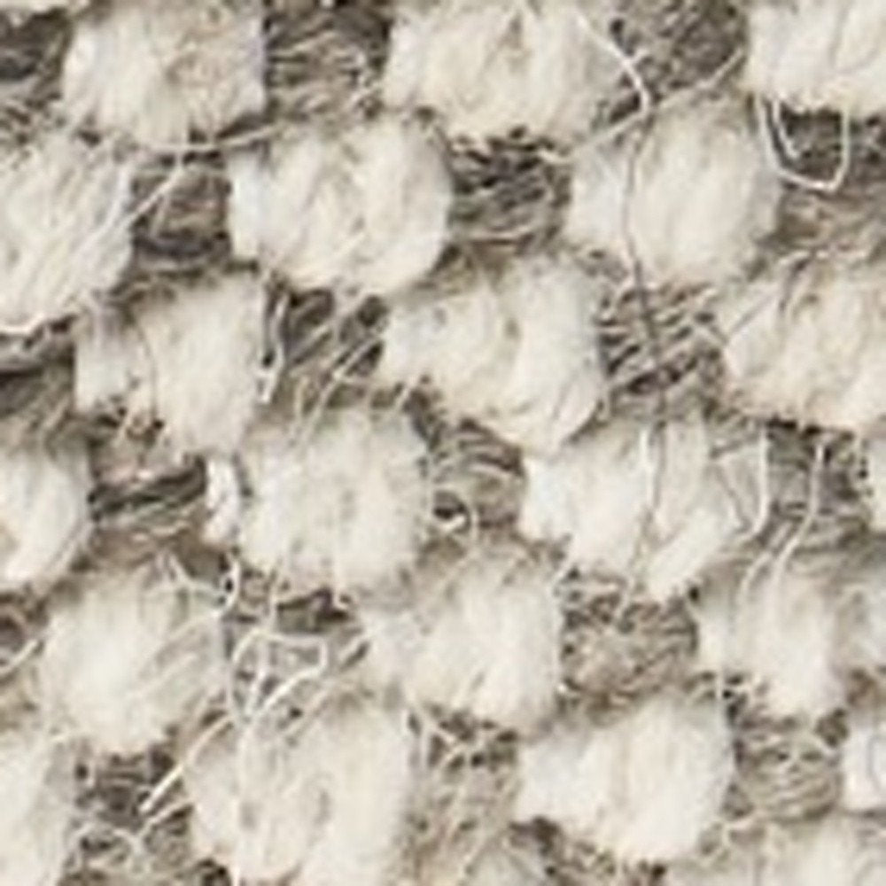 18" Beige Geometric Pouf Ottoman