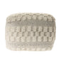 18" Beige Geometric Pouf Ottoman