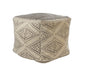 20" Beige Cotton Tribal Pouf Ottoman
