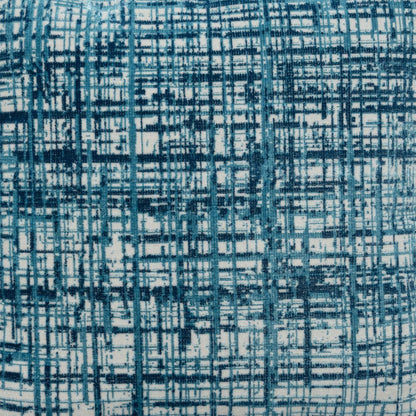 18" Blue Abstract Pouf Ottoman