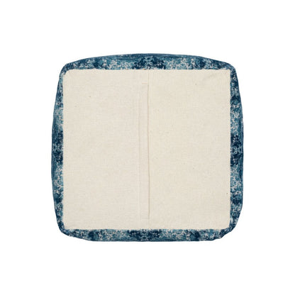 18" Blue Abstract Pouf Ottoman