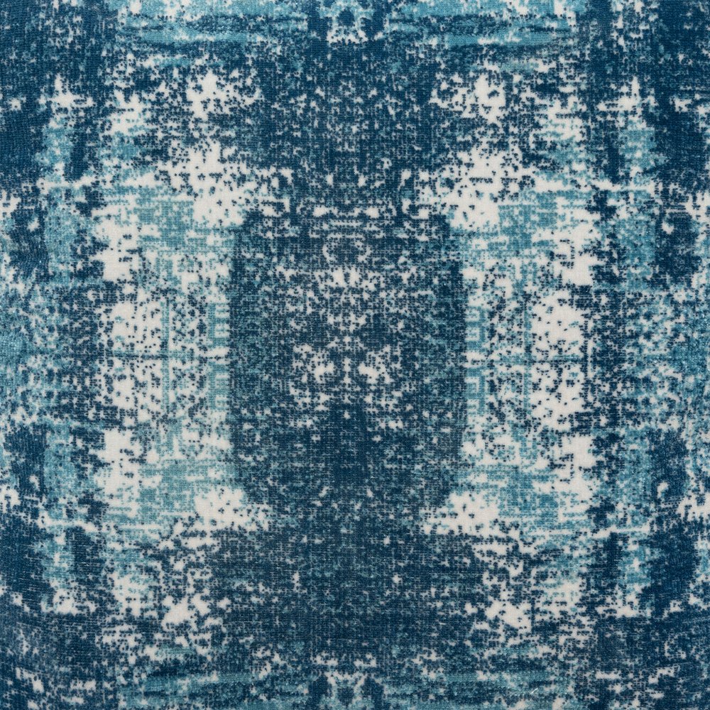 18" Blue Abstract Pouf Ottoman