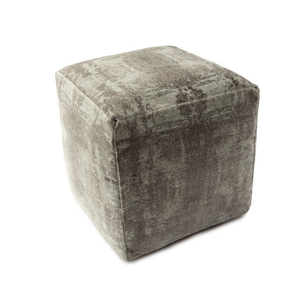 18" Blue Abstract Pouf Ottoman
