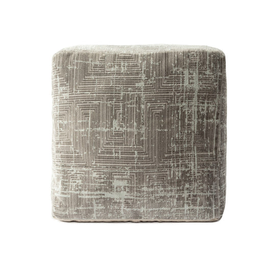 18" Gray Polyester Blend Ottoman