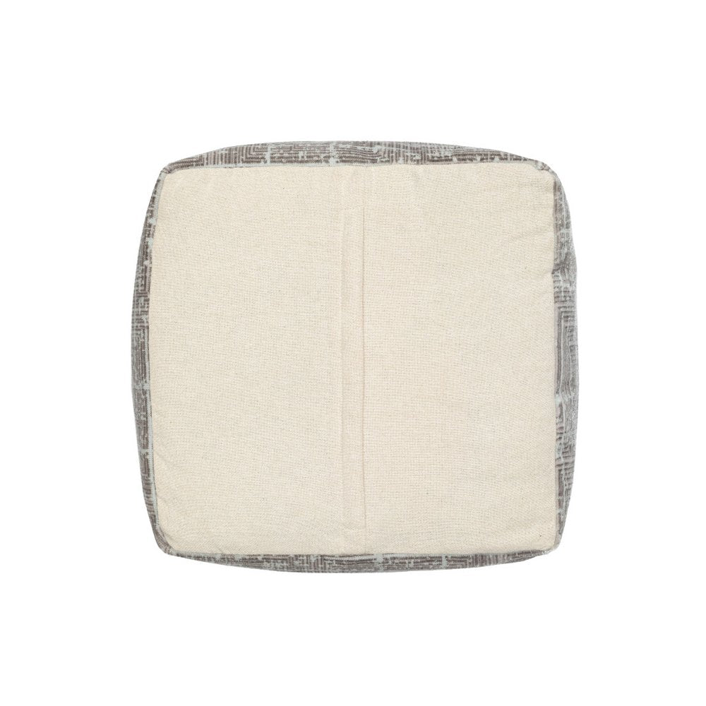 18" Gray Geometric Pouf Ottoman