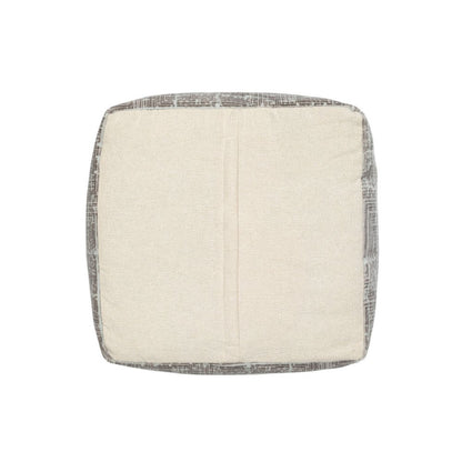 18" Gray Geometric Pouf Ottoman