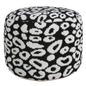 18" Black Cylinder Abstract Pouf Ottoman