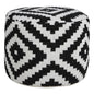 18" Black Cylinder Geometric Pouf Ottoman