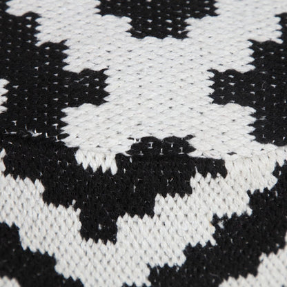 18" Black Cylinder Geometric Pouf Ottoman