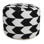 18" Black Cylinder Chevron Pouf Ottoman