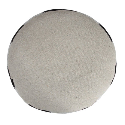 18" Black Cylinder Chevron Pouf Ottoman