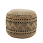 18" Tan Geometric Pouf Ottoman